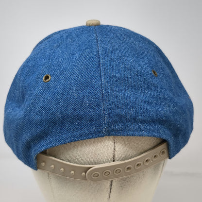 K-Products Snapback Hat Blue Beige OS Hilleshog Sugarbeet Seed Denim Vintage