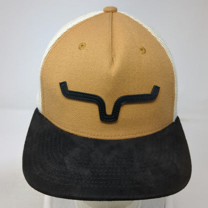 Kimes Ranch Trucker Hat Brown White Black One Size Mesh Snapback Flat Brim Logo