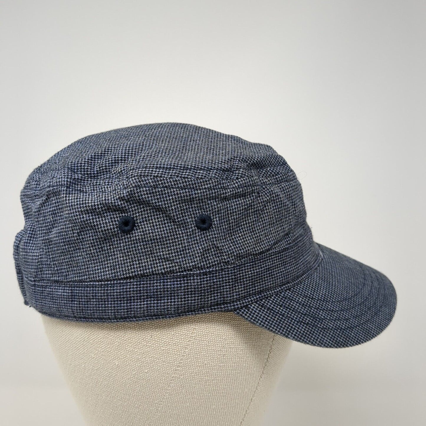 District Strapback Cadet Army Cap Blue One Size Adjustable Embroidered Cotton