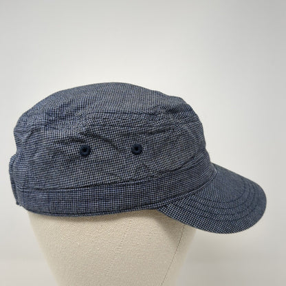 District Strapback Cadet Army Cap Blue One Size Adjustable Embroidered Cotton