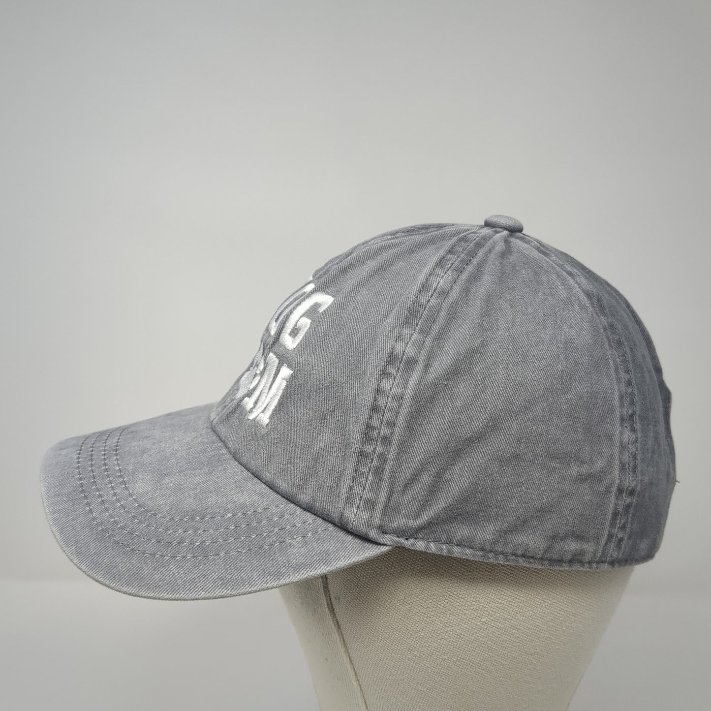 Dog Mom Slideback Baseball Cap Gray One Size Adjustable Embroidered 6 Panel