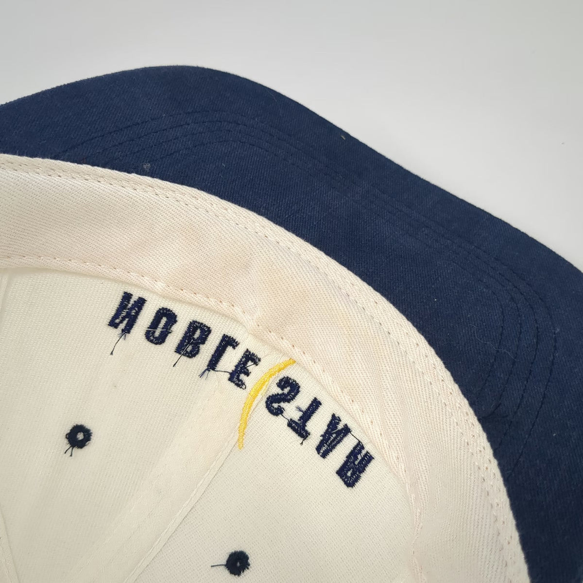 Noble Star Snapback Hat White Blue One Size Made in USA 6 Panel Embroidered