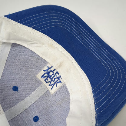 Quake City Caps New York Life Trucker Hat Blue White OSFM Snapback Mesh Patch
