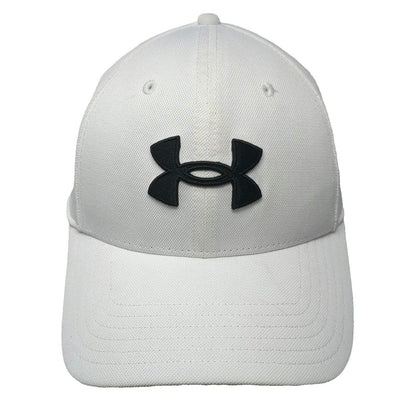 Under Armour Baseball Cap White L Fitted Embroidered Athletic Performance Hat