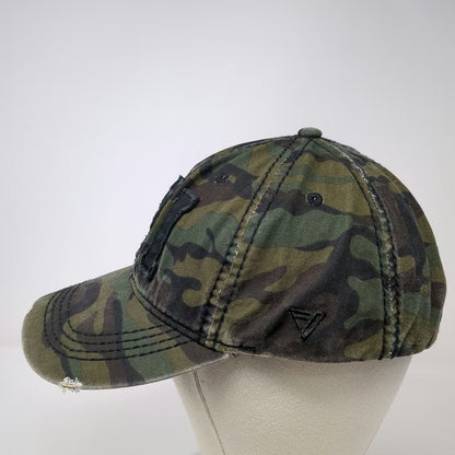 Fashion Code Hawaii Baseball Cap Green Camo HI Distressed Hat One Size Slide