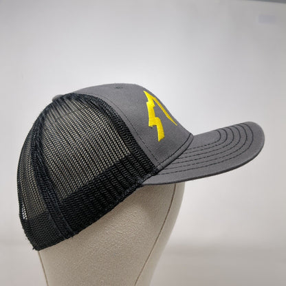 Snow Wolf Snapback Trucker Hat Gray One Size Adjustable Mesh Back Cap America