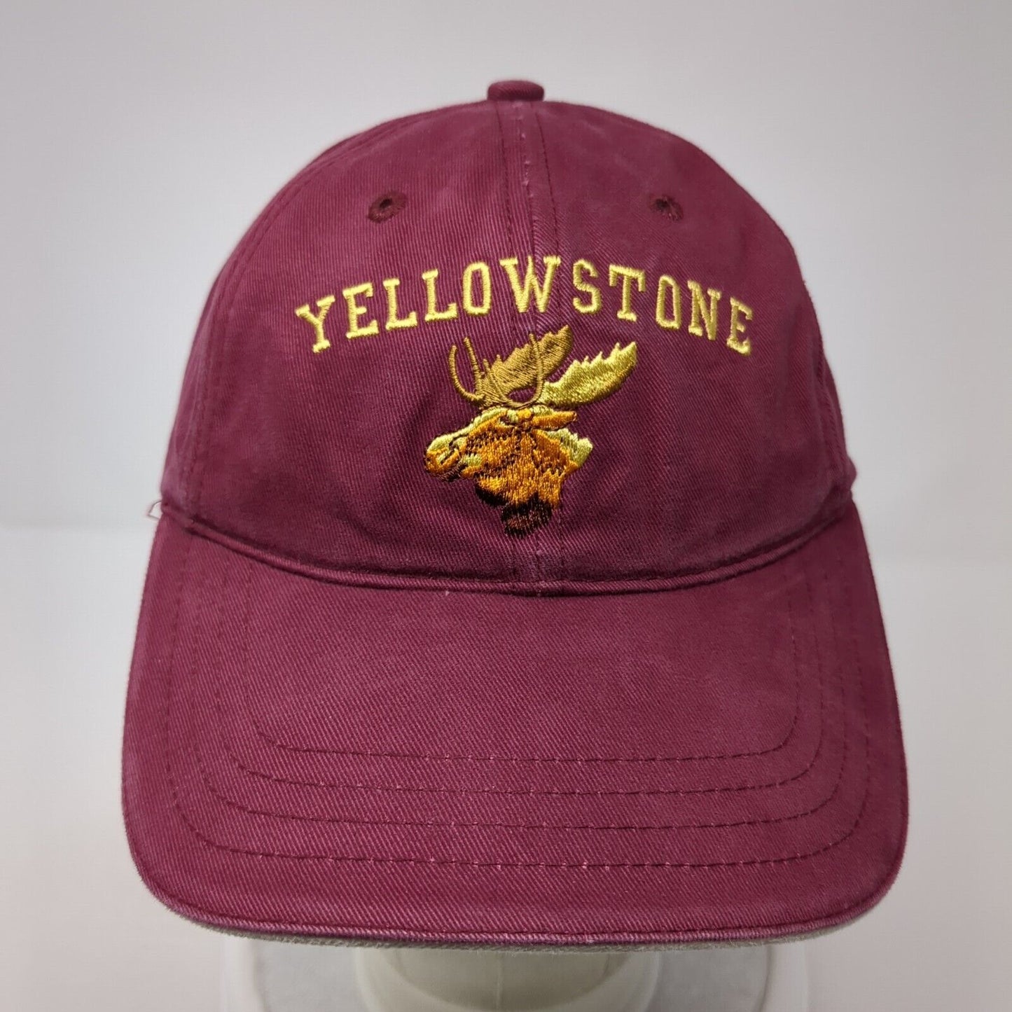 Yellowstone Moose Slideback Hat Red One Size Adjustable Solid Sherry