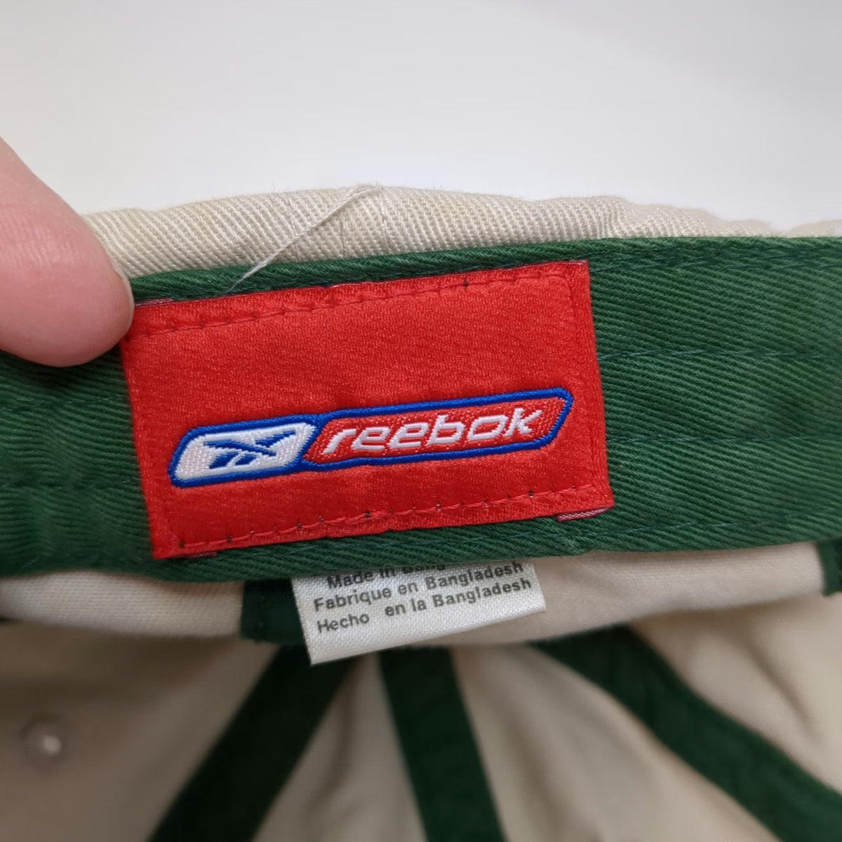Reebok Green Bay Packers NFL Hat Tan One Size Cap Green Yellow Elastic Back Logo