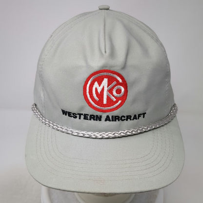 Head To Toe 5 Panel Gray Hat One Size Rope Western Aircraft MKO Logo Slideback