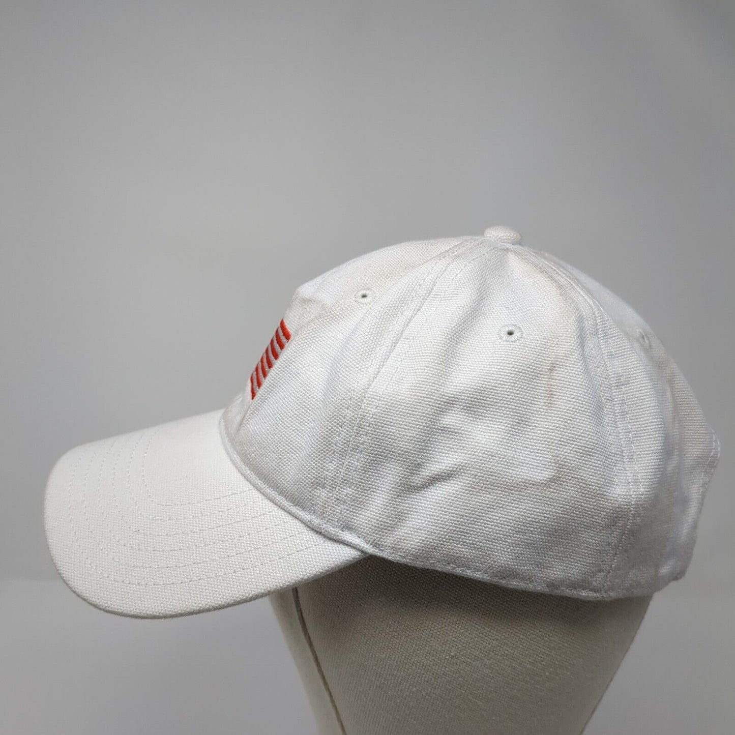 American Flag Slideback Hat White One Size Adjustable Embroidered