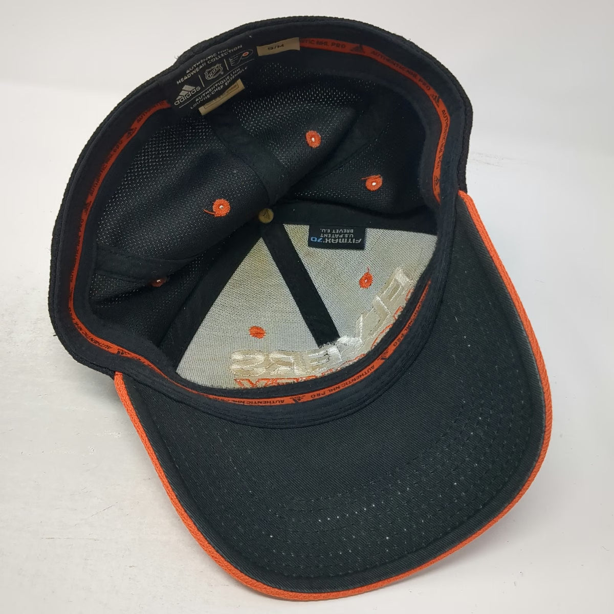Adidas Philadelphia Flyers NHL Baseball Cap Black Orange Size M Stretch Fit Hat