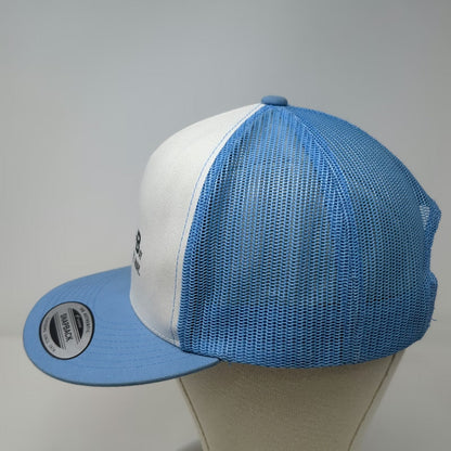 Yupoong Trucker Hat Blue White OSFM Keep Spills At Bay Prevention Mesh Snapback