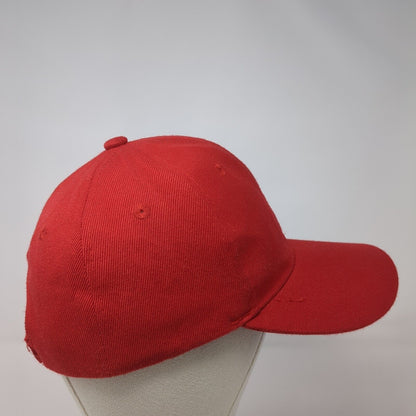 Unbranded Strapback Hat Solid Red One Size Adjustable Blank 6 Panel