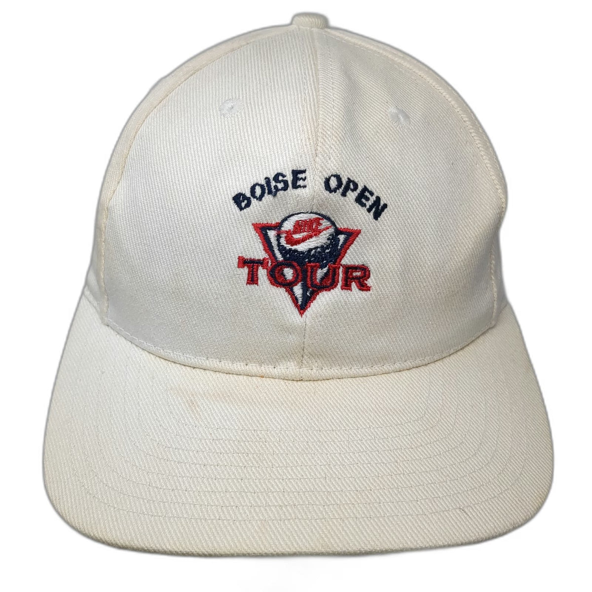 Nike Golf Baseball Cap White Boise Open Albertsons Swoosh Strapback Hat Vintage