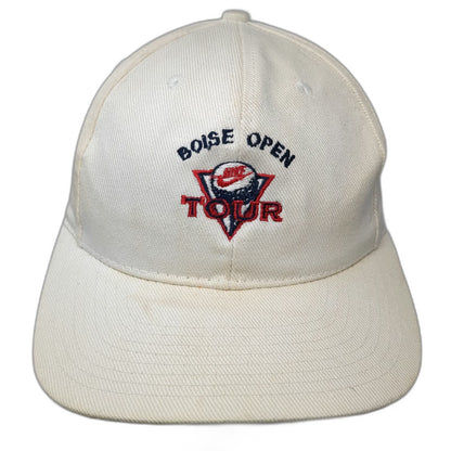 Nike Golf Baseball Cap White Boise Open Albertsons Swoosh Strapback Hat Vintage
