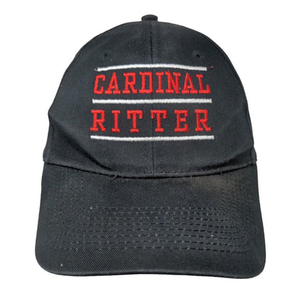 Cardinal Ritter Strapback Hat Black Embroidered School Logo 100% Cotton