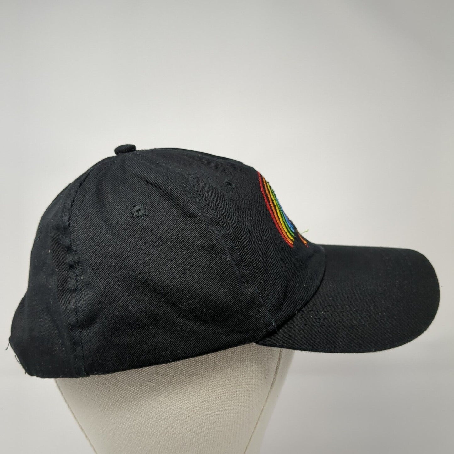 Rainbow Love Snapback Hat Black One Size Adjustable Solid Embroidered