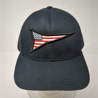 Fast Back Flag Snapback Trucker Hat Black One Size Mesh Back 6 Panel
