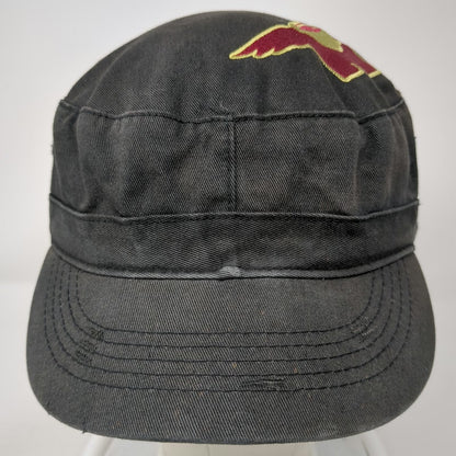 Alternative Black Army Cap One Size Strapback Cotton Hat Graphic Side Stitch