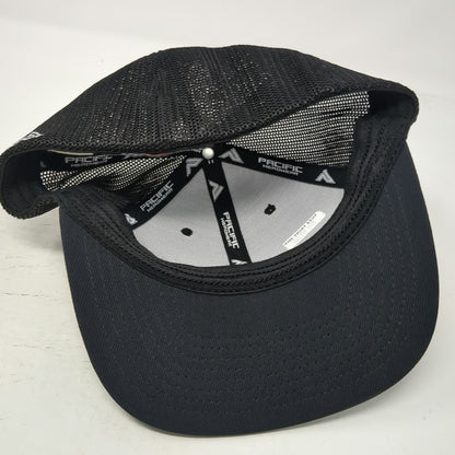 Pacific Headwear Baseball Cap Black 7 3/8 Mesh Back Stretch Fit Sunroc Logo Hat