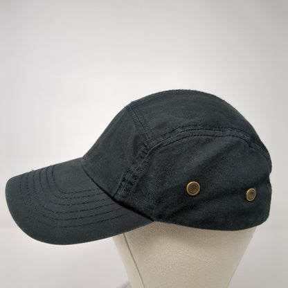 Newhattan Slideback 5 Panel Cap Black One Size Adjustable Breathable Blank