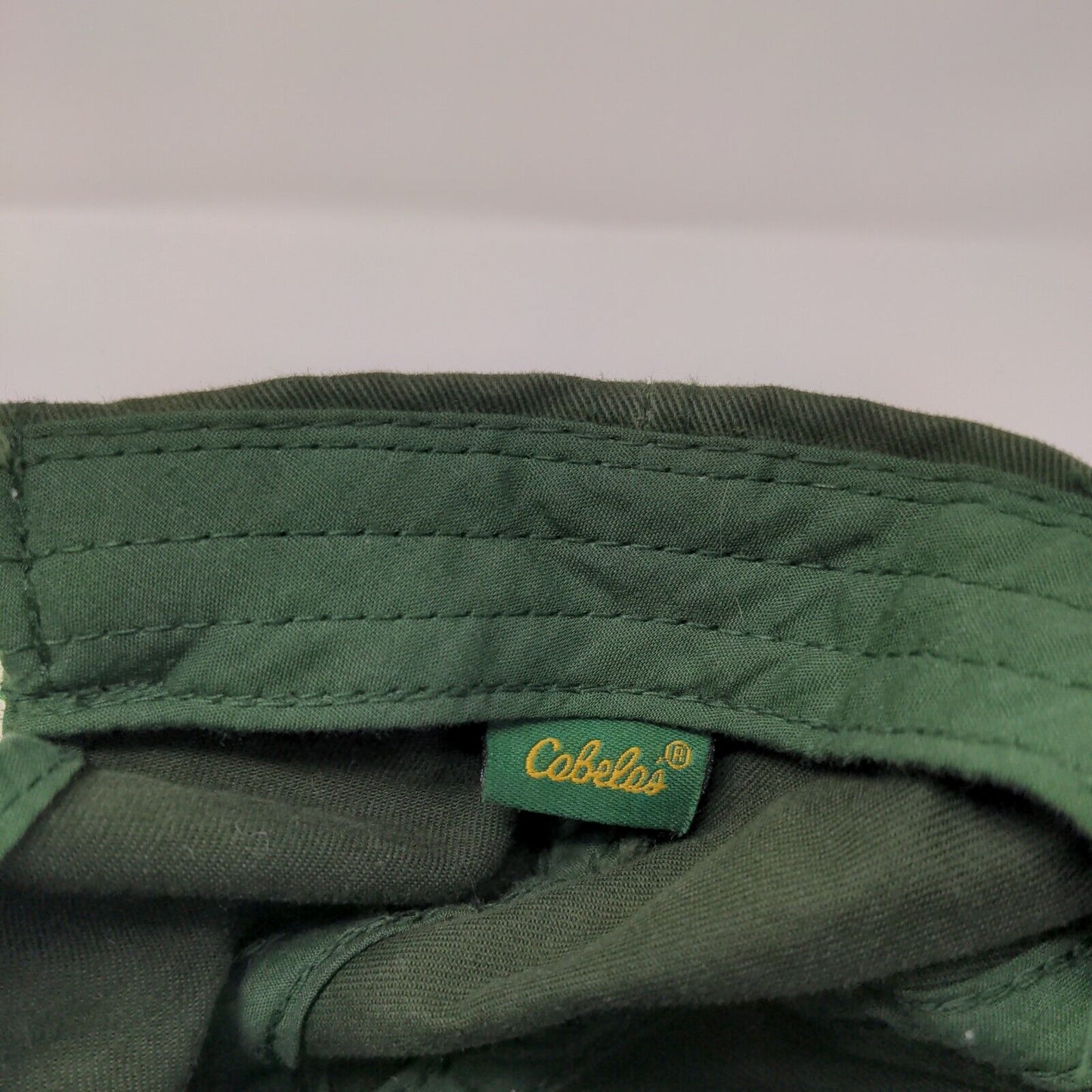 Cabela's Slideback Hat Green OSFM Adjustable Embroidered Logo Vented Holes