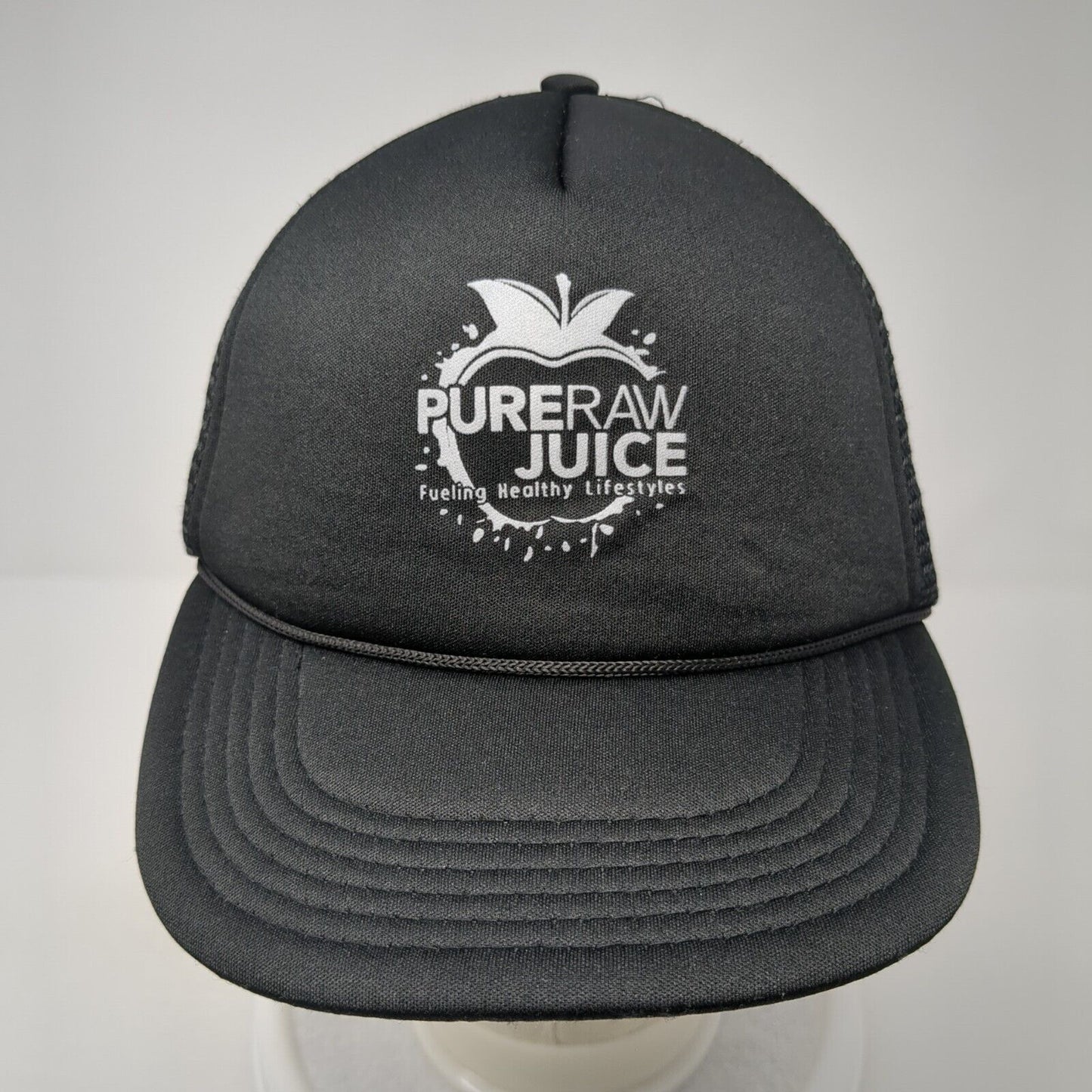 Pure Raw Juice Fueling Healthy Lifestyles Snapback Trucker Hat Black OS Rope