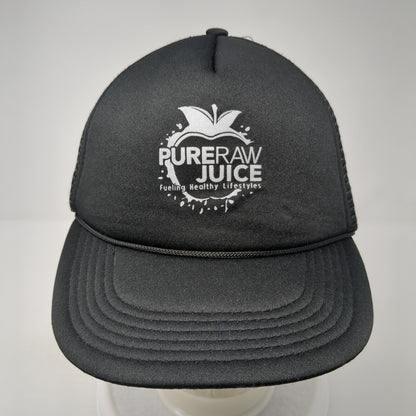 Pure Raw Juice Fueling Healthy Lifestyles Snapback Trucker Hat Black OS Rope