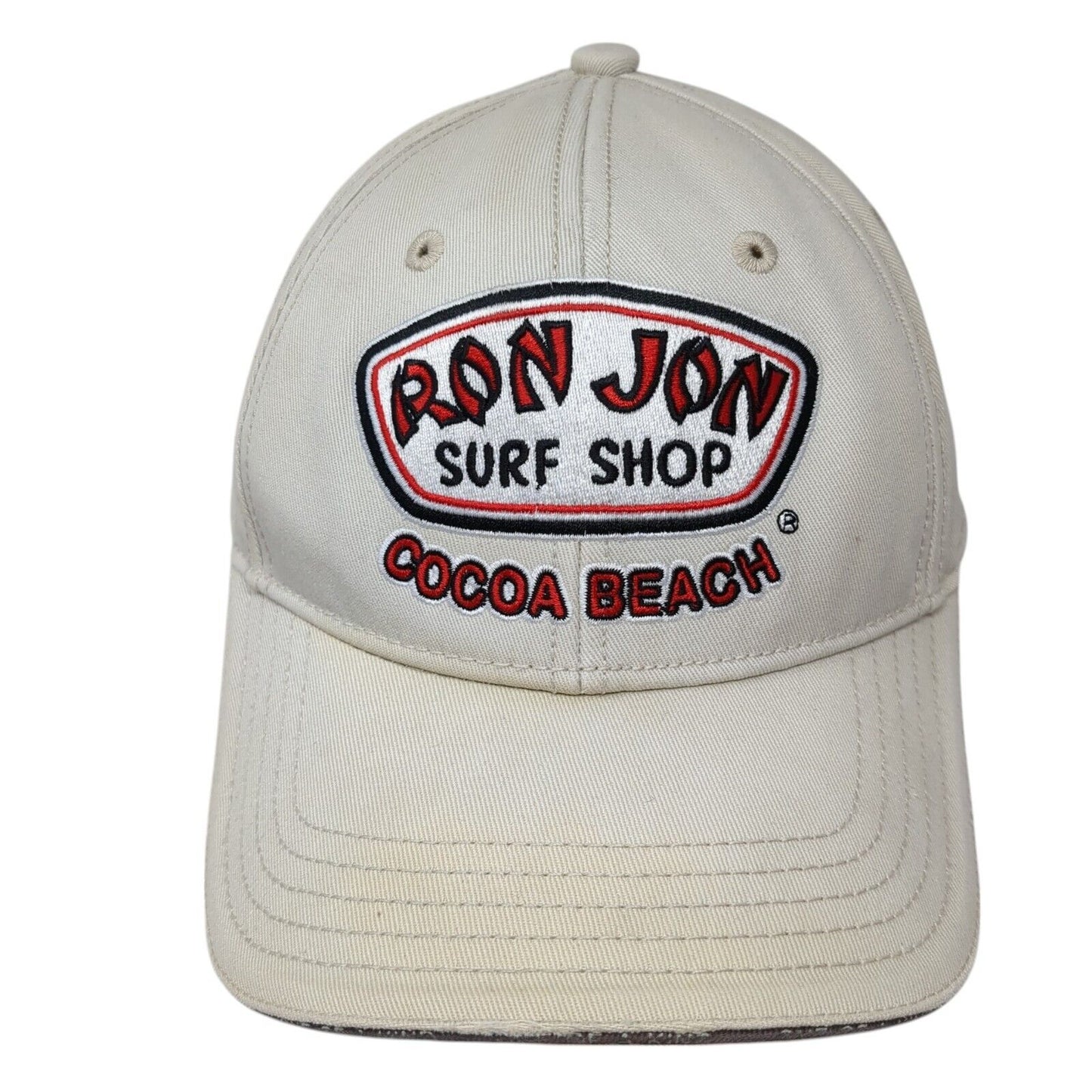 Ron Jon Surf Shop Cocoa Beach Baseball Cap Beige One Size Adjustable Cotton