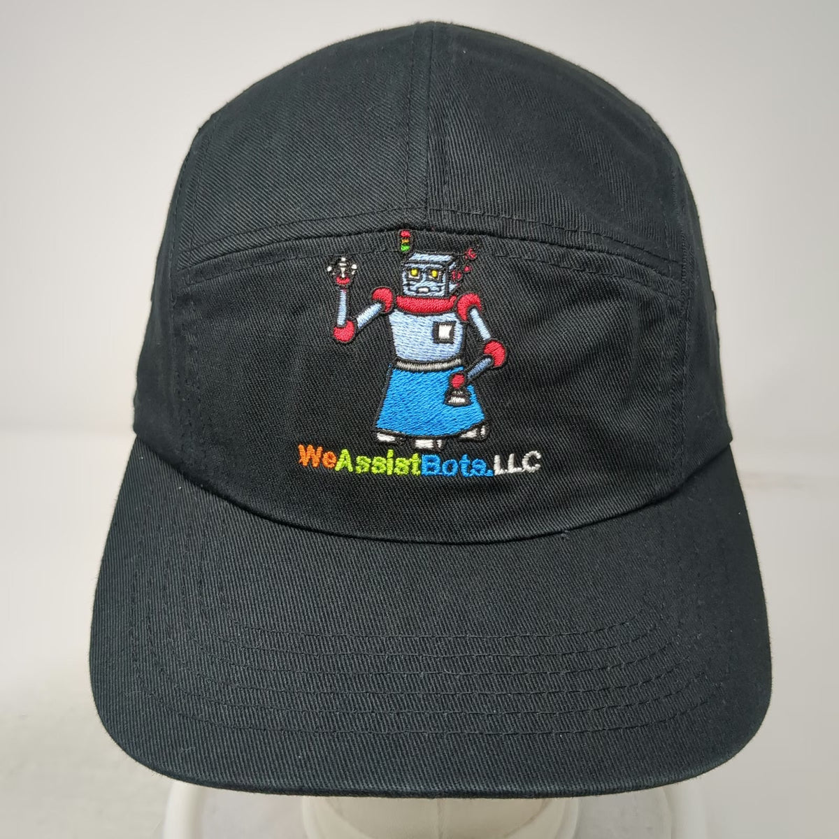 District 5 Panel Black One Size Hat Robot WeAssistBots LLC Graphic Cotton Strap