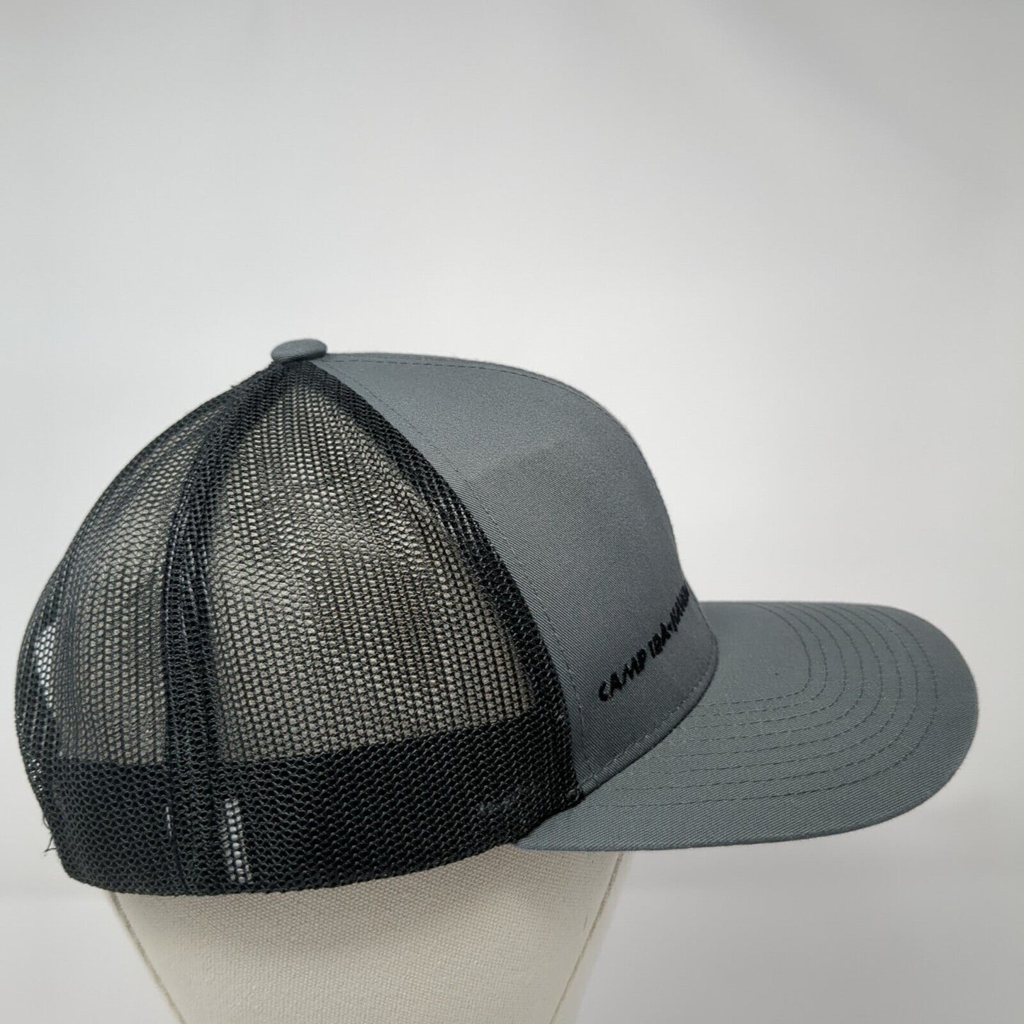 Camp Ida-Haven Snapback Mesh Back Trucker Hat Gray One Size Adjustable