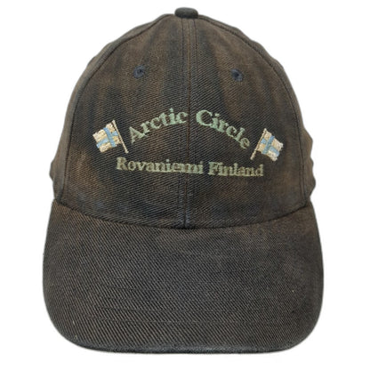 Black Baseball Cap One Size Arctic Circle Rovaniemi Finland Embroidered hat
