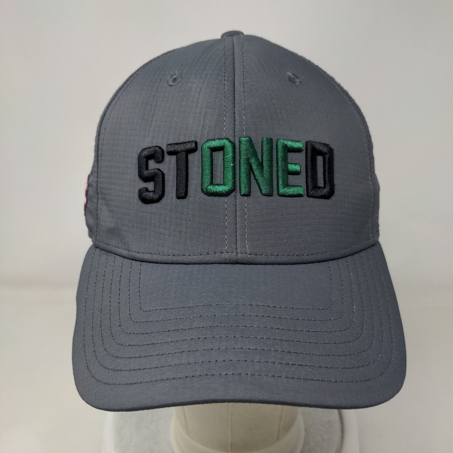 Stoned North Stone Strapback Hat Gray OSFA Embroidered Patriotic TaylorMade
