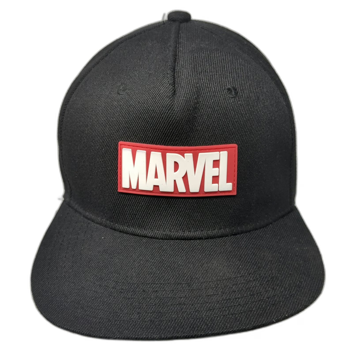 Marvel 5 Panel Black Hat One Size Snapback Rubber Logo Patch Comic