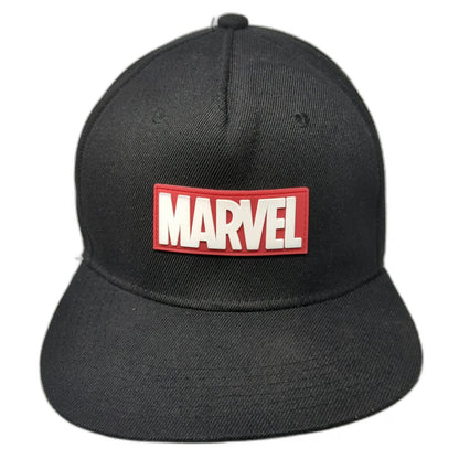Marvel 5 Panel Black Hat One Size Snapback Rubber Logo Patch Comic