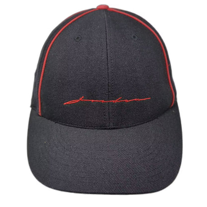 Jordan Baseball Cap Black Red Wool Fitted Hat 7 1/4 Jumpman Logo Embroidered