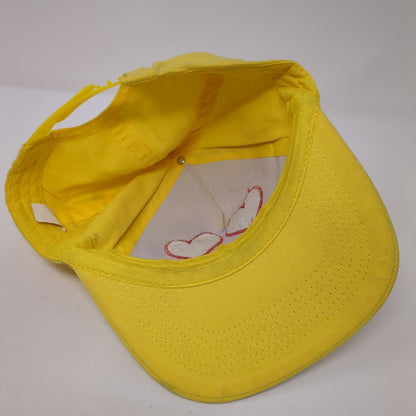 Heart Eyes Emoji Snapback Hat Yellow One Size Adjustable Embroidered