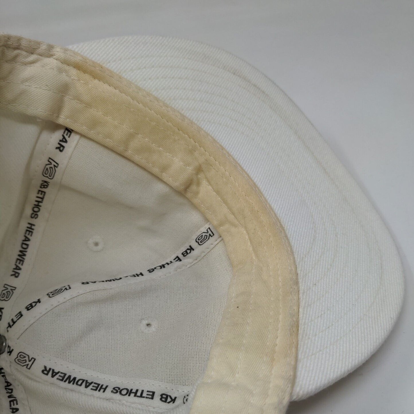 KB Ethos Fitted Hat Size 7/12 XL Cream Lightweight Vented Holes 6 Panel Blank