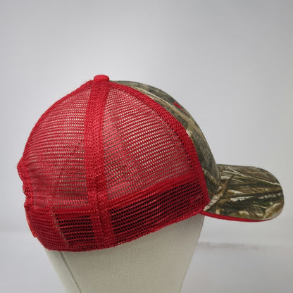 Bass Pro Shops Trucker Hat Red Green One Size Snapback Mesh Camo Fishing Hunting