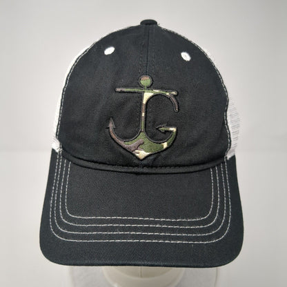 Jessie G Camo Anchor Snapback Trucker Hat Black One Size Mesh Back
