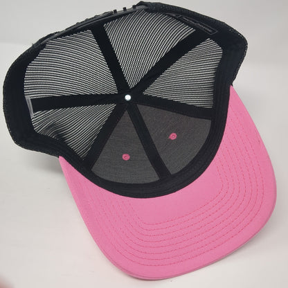 The Wyoming Club Snapback Trucker Hat Pink Large Mesh Back Richardson