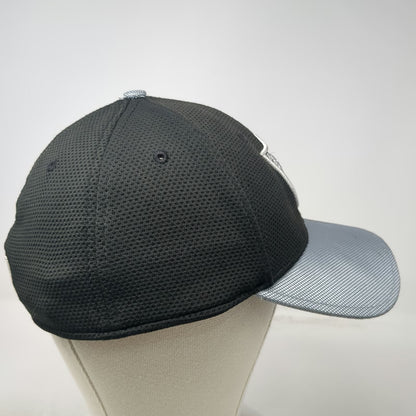 Las Vegas Raiders NFL New Era Black Gray L 39THIRTY Stretch Fit Curved Brim Hat