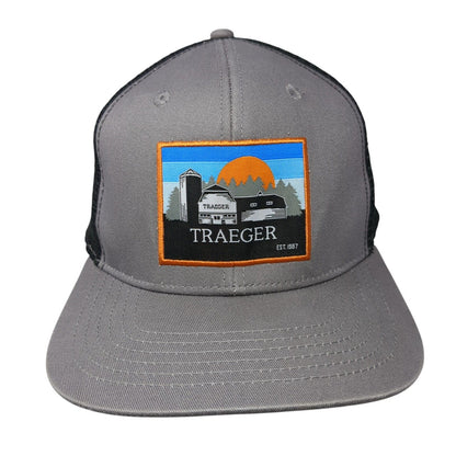 Traeger Est. 1987 Wood Fired Grills Snapback Trucker Hat Gray OS Adjustable Mesh