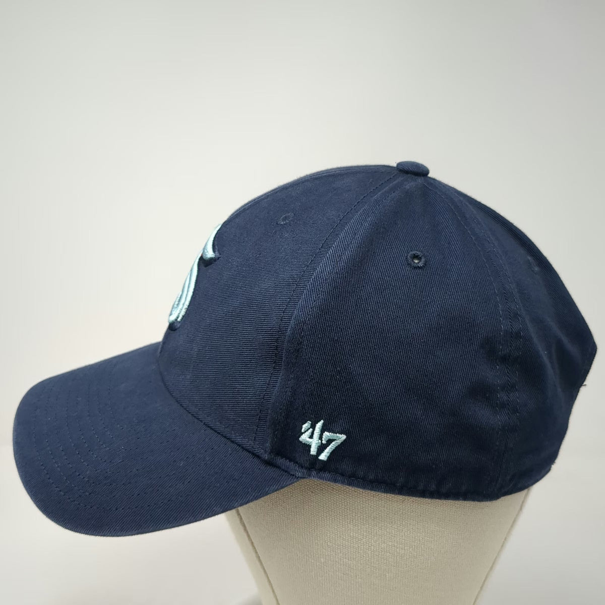Seattle Kraken NHL 47 Brand Blue One Size Baseball Cap Slideback Cotton Logo Hat