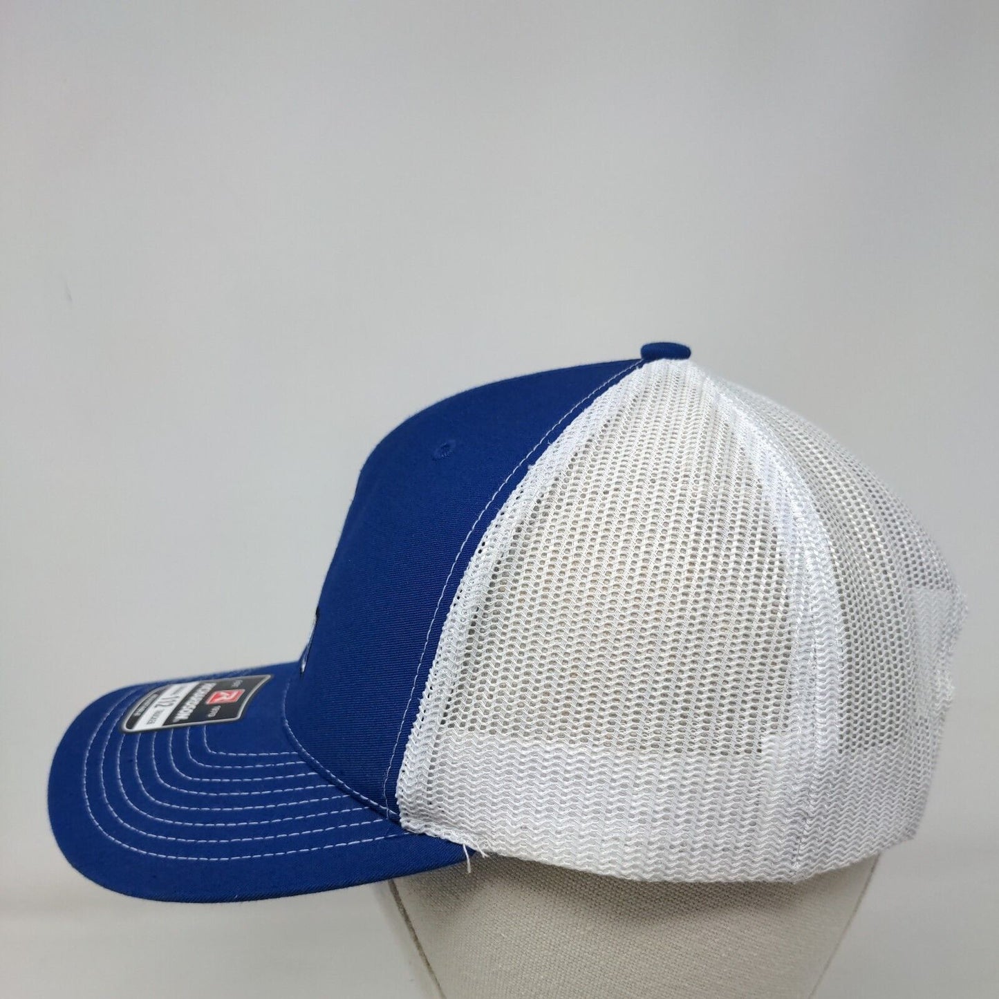 Richardson Snapback Trucker Hat Blue Adjustable Embroidered Letters