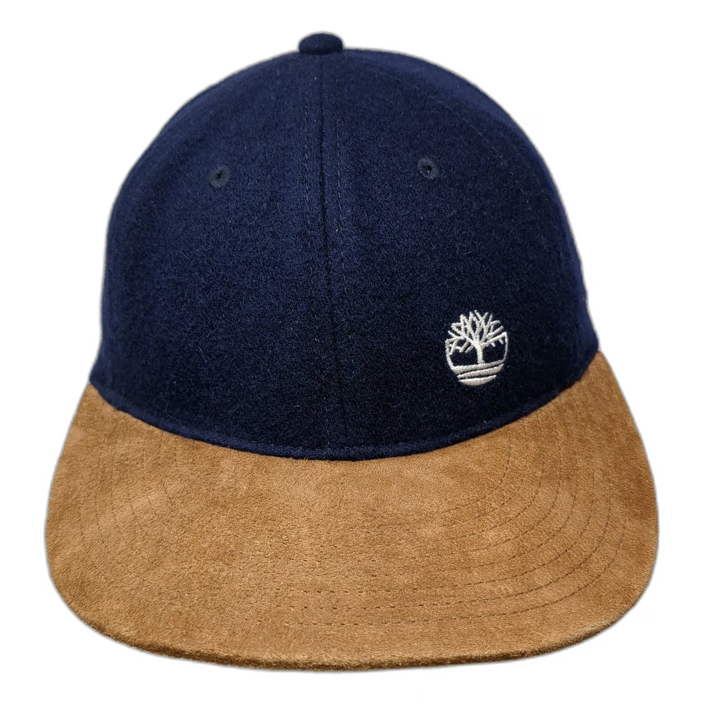 Timberland Baseball Cap Blue One Size Wool Suede Tree Logo American Eagle Hat