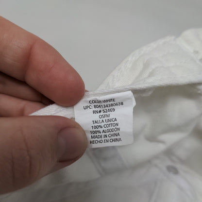 Unbranded Slideback Hat White OSFM Adjustable Vented Holes 6 Panel Blank