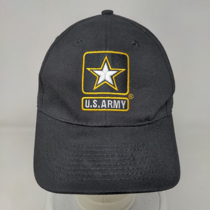US Army Slideback Hat Black One Size Embroidered Adjustable 6 Panel