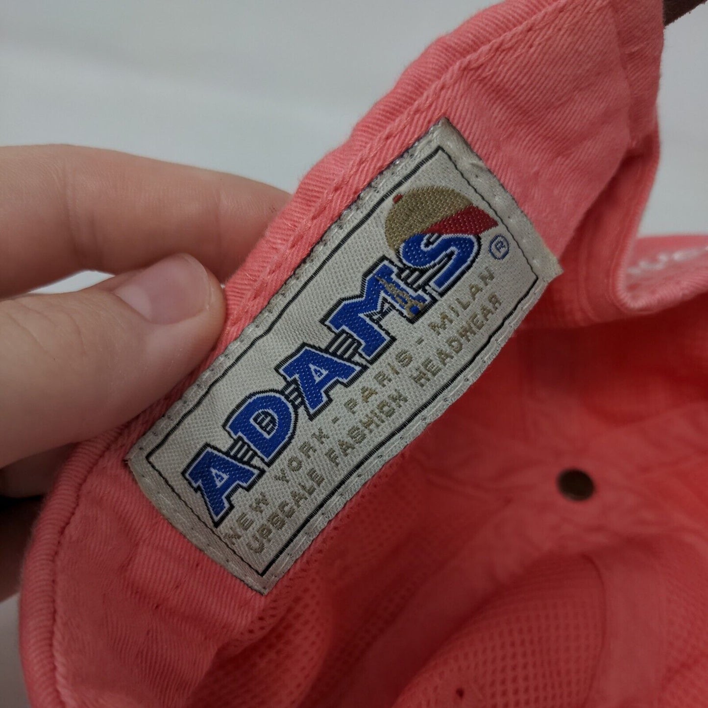 Adams Slideback Hat Pink One Size Embroidered Errybodyeats Leather Strap