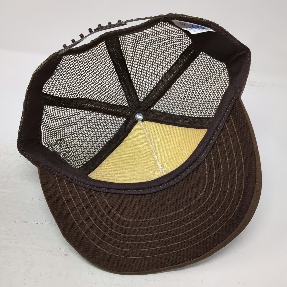 I/D/E/A inc. Lynlite Trailer Co. Brown White Trucker Hat Snapback Mesh Vintage